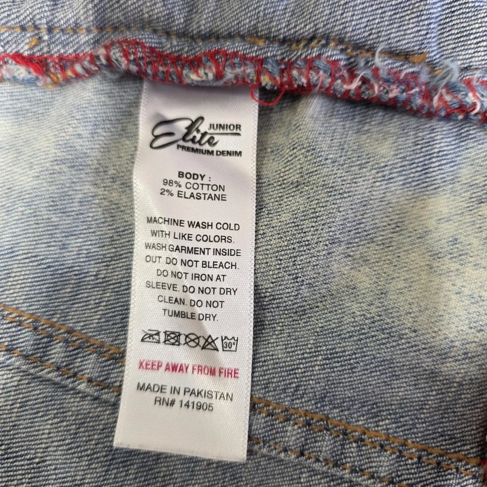 Junior Elite Premium Denim‎ Jacket Size Child 4-5 Flight Plane Patches Parachute